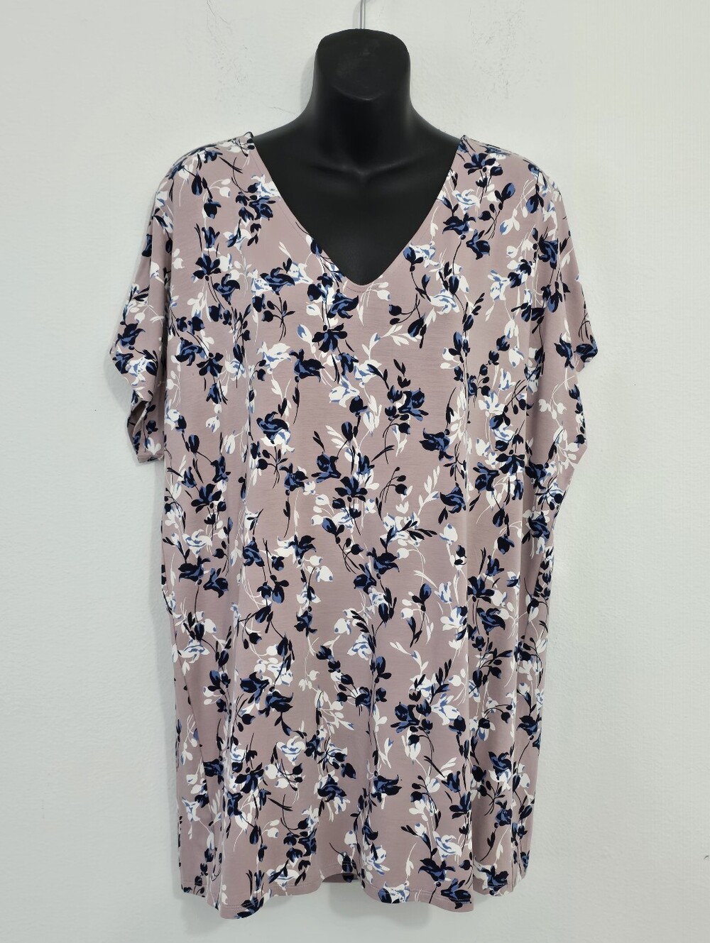 J. Jill Wearever Mauve Floral Tunic Top